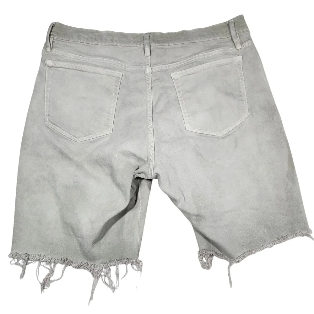 FRAME‎ L'Homme Mens Cut Off Washed Desert Sage Distressed Denim Shorts 36